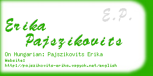 erika pajszikovits business card